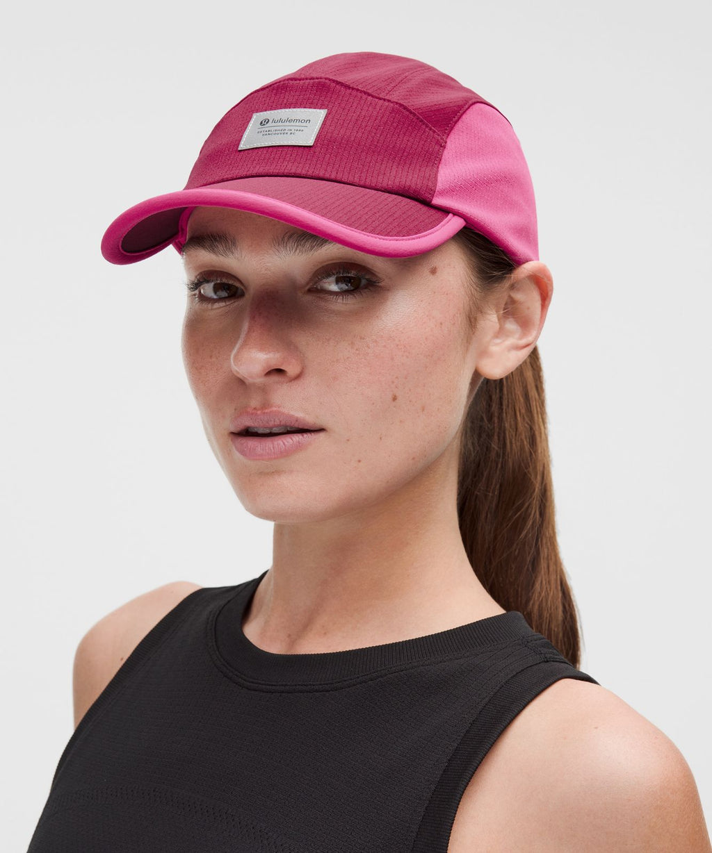 Multi-Panel Running Hat Raspberry Rave/Flamingo Fun Tone