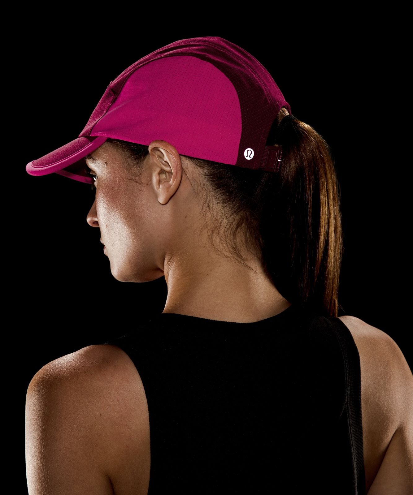 Multi-Panel Running Hat Raspberry Rave/Flamingo Fun Tone