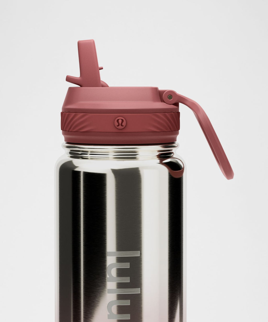 Back to Life Sport Bottle 24oz Straw Lid *Shine Dark Rose Gold/Silver