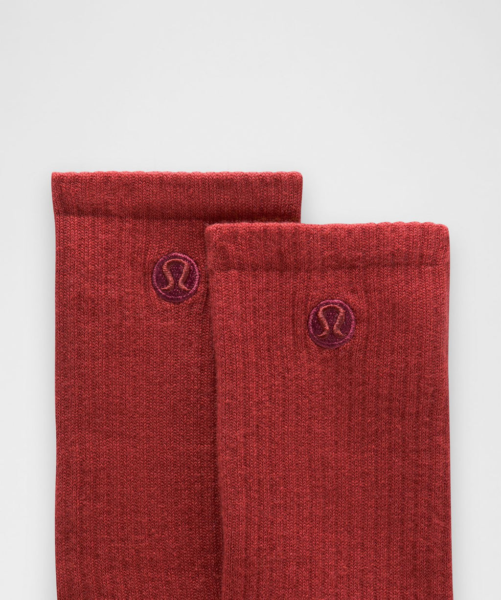 Unisex Daily Essential Crew Socks *3 Pack Rocket Red/Remixed Marine/Light Ivory