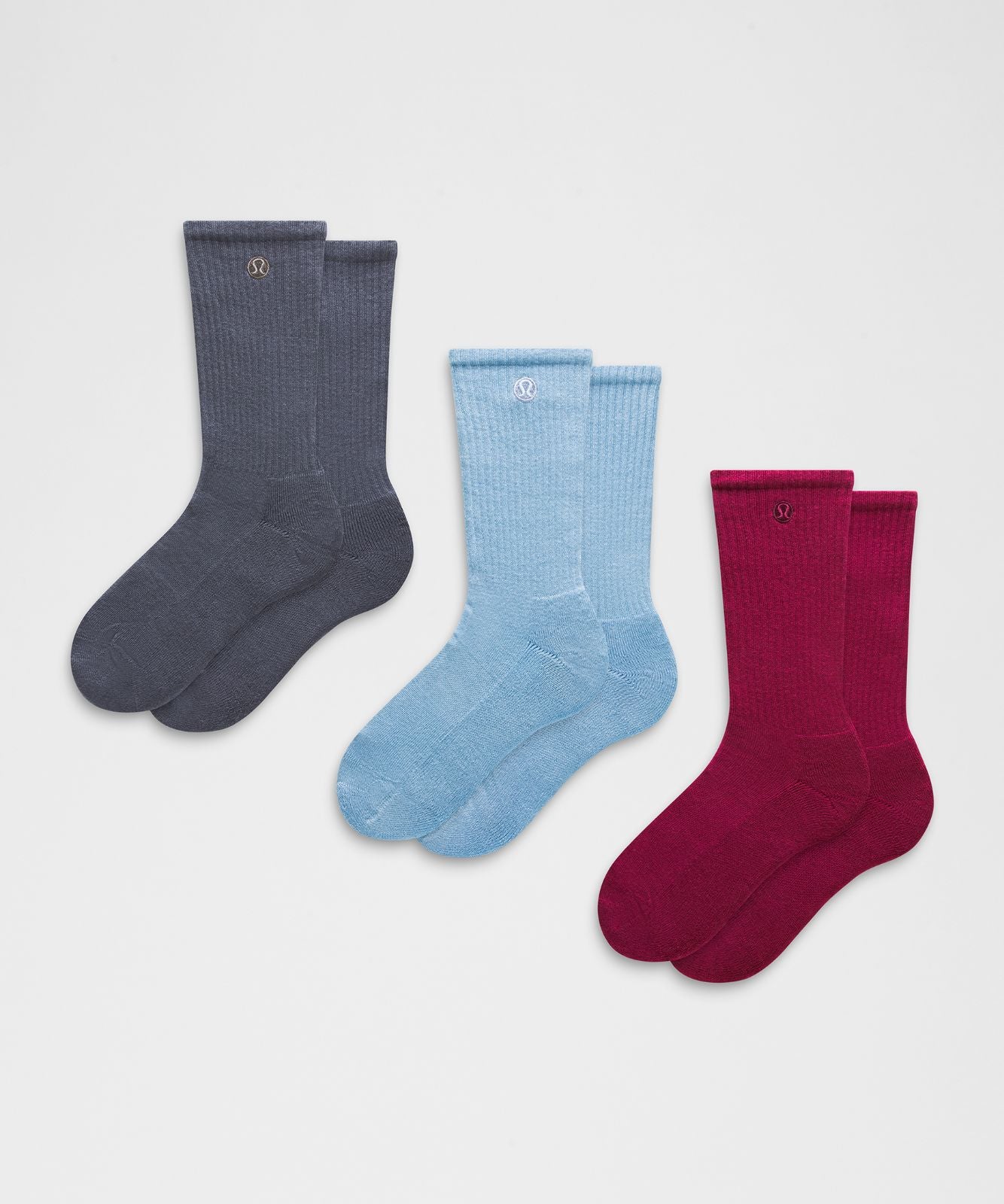 Unisex Daily Essential Crew Socks *3 Pack Dreamy Blue/Dusty Diamond/Raspberry Rave