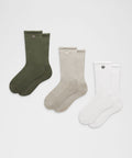 Unisex Daily Essential Crew Socks *3 Pack Sassy Sage/Hailstone Grey/White