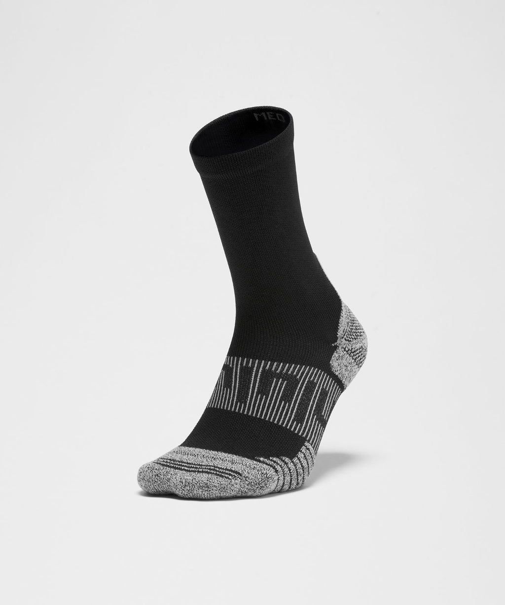 Unisex Power Stride Cushion Crew Socks Black