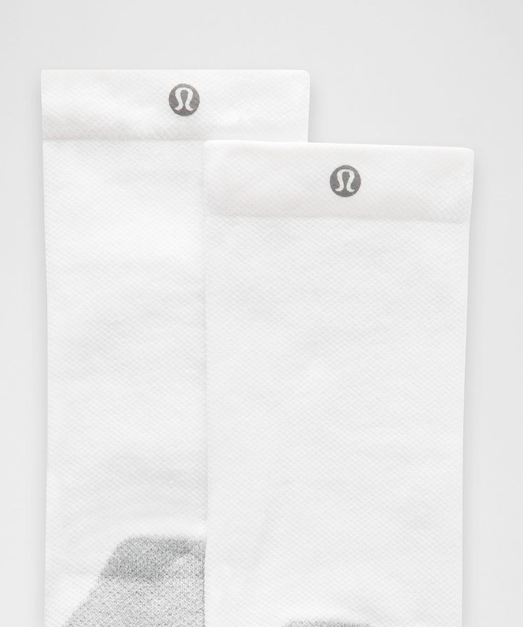 Unisex Power Stride Cushion Crew Socks White