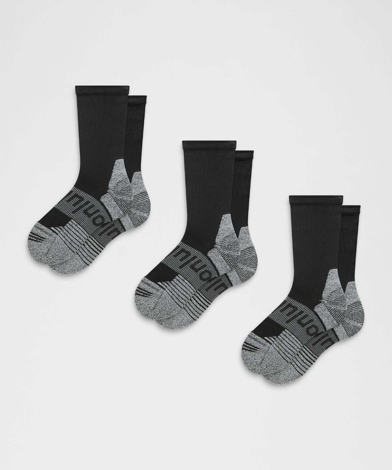 Unisex Power Stride Cushion Crew Socks *3 Pack Black