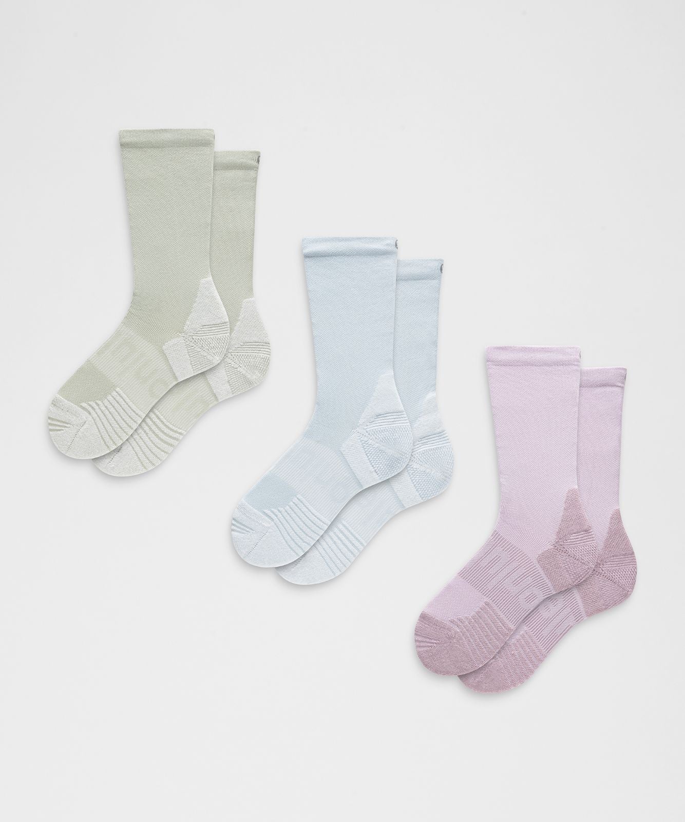 Unisex Power Stride Cushion Crew Socks *3 Pack Starch Blue/Lilac Play/Meadow Haze