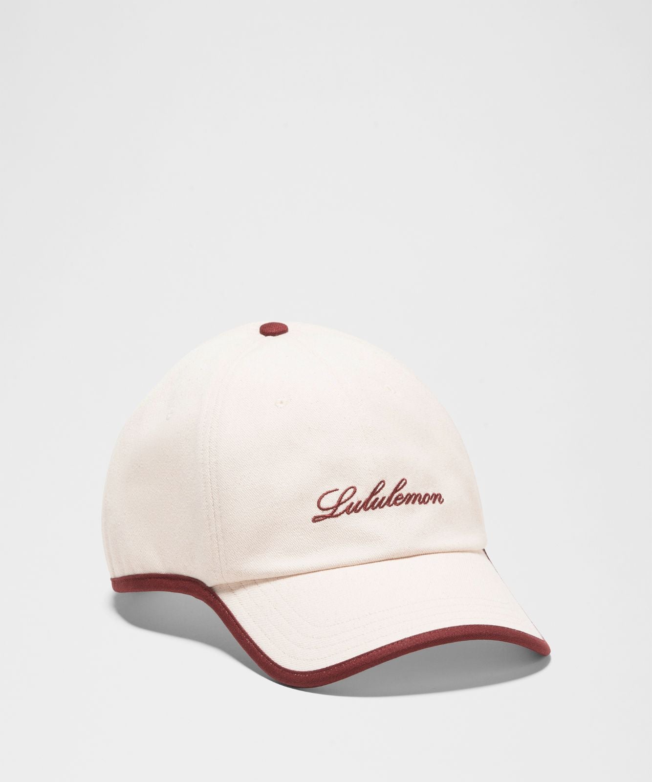 Classic Ball Cap *Cotton Canvas Natural/Cranberry Charm