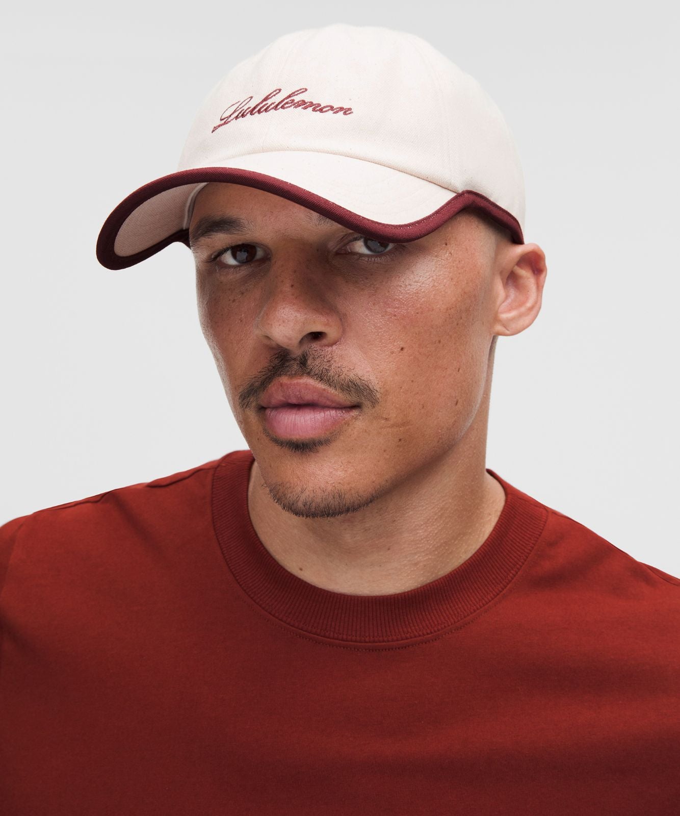 Classic Ball Cap *Cotton Canvas Natural/Cranberry Charm