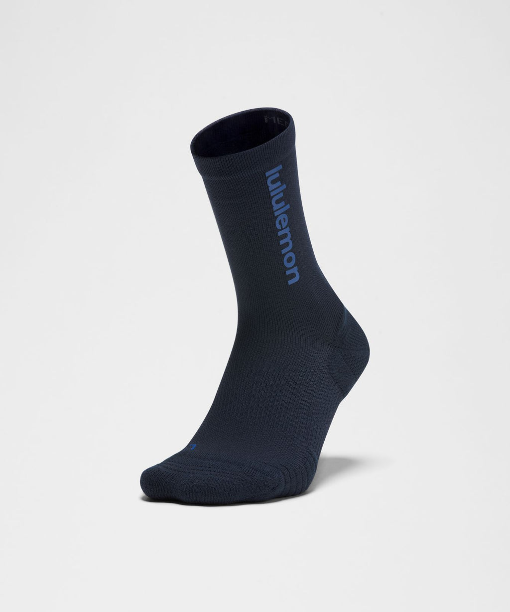 Unisex Power Stride Cushion Crew Socks *Wordmark True Navy