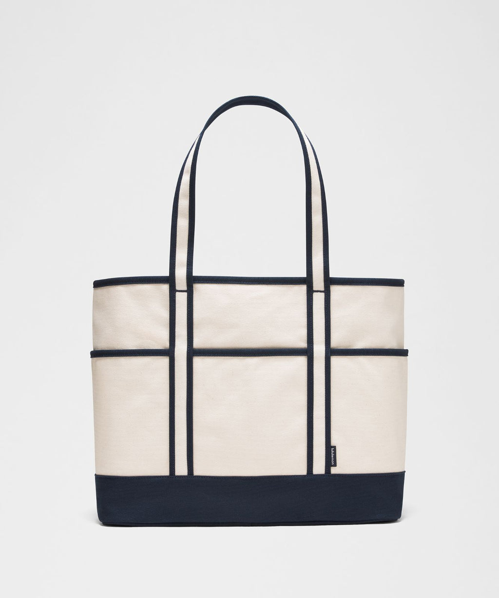 Daily Multi-Pocket Zip-Top Tote Bag 18L Natural/True Navy