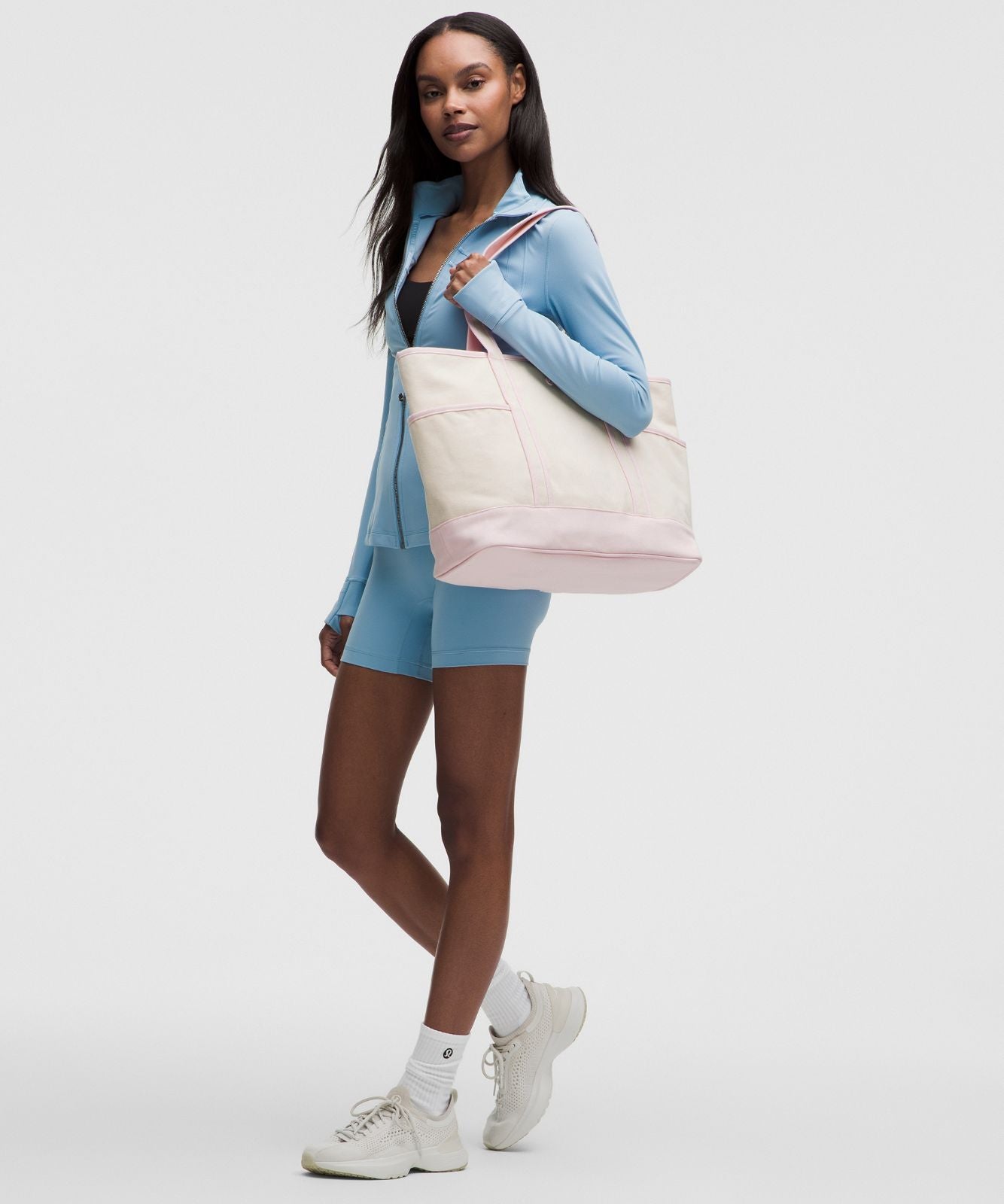 Daily Multi-Pocket Zip-Top Tote Bag 18L Natural/Pink Pearl