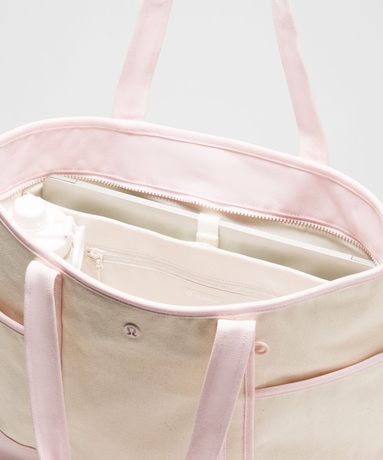 Daily Multi-Pocket Zip-Top Tote Bag 18L Natural/Pink Pearl