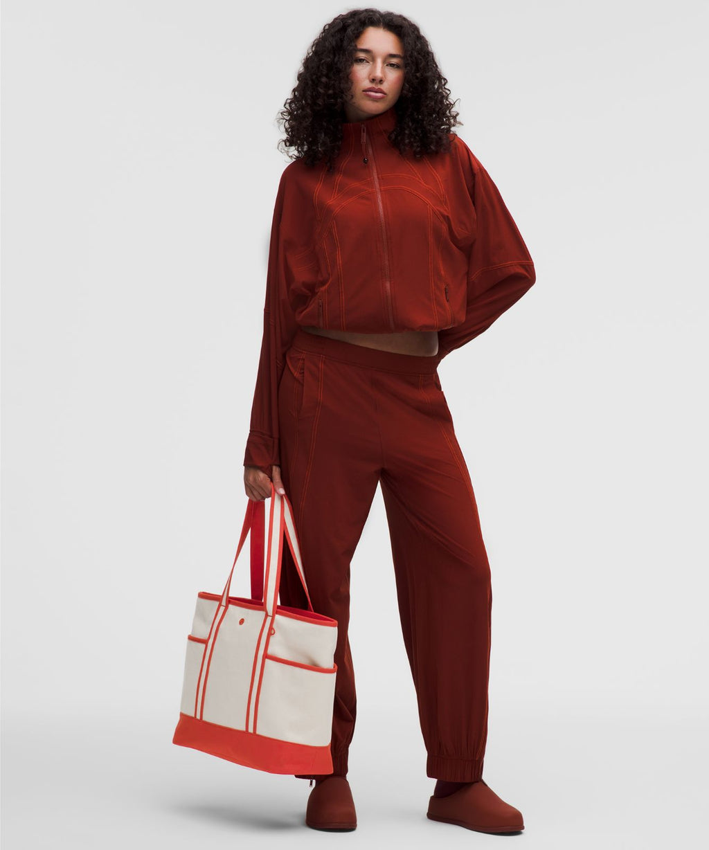 Daily Multi-Pocket Zip-Top Tote Bag 18L Natural/Cherry Ember