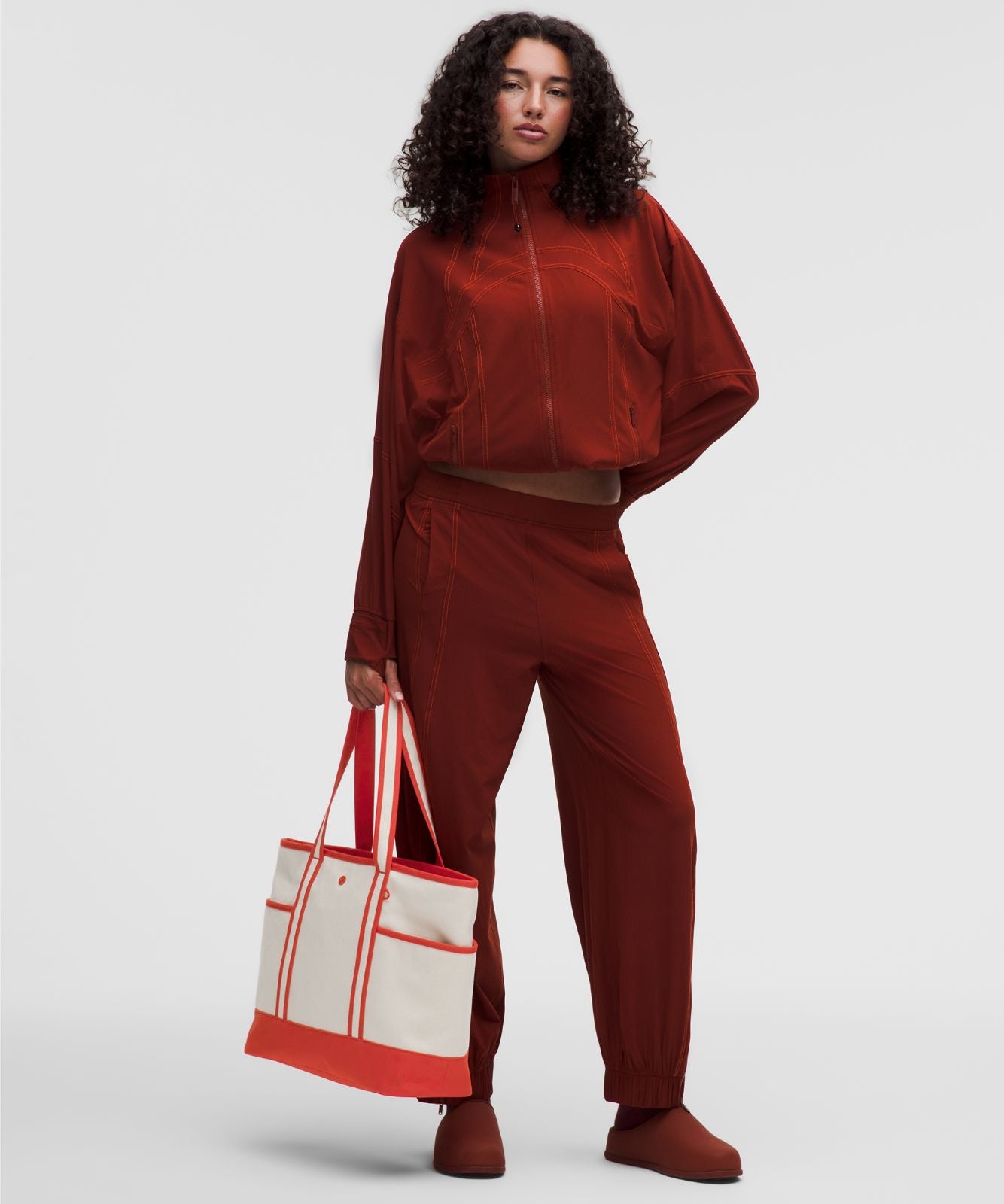 Daily Multi-Pocket Zip-Top Tote Bag 18L Natural/Cherry Ember