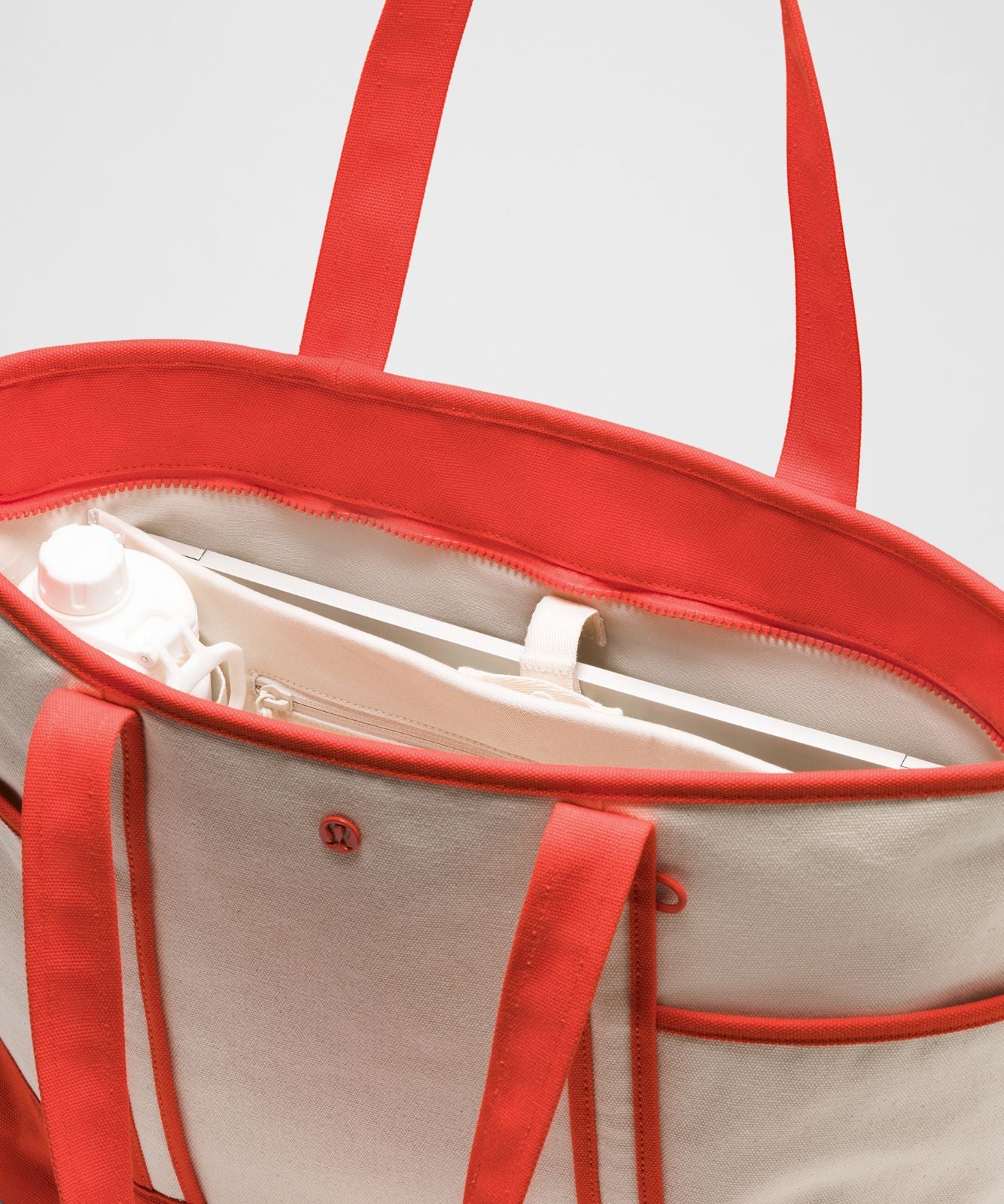 Daily Multi-Pocket Zip-Top Tote Bag 18L Natural/Cherry Ember