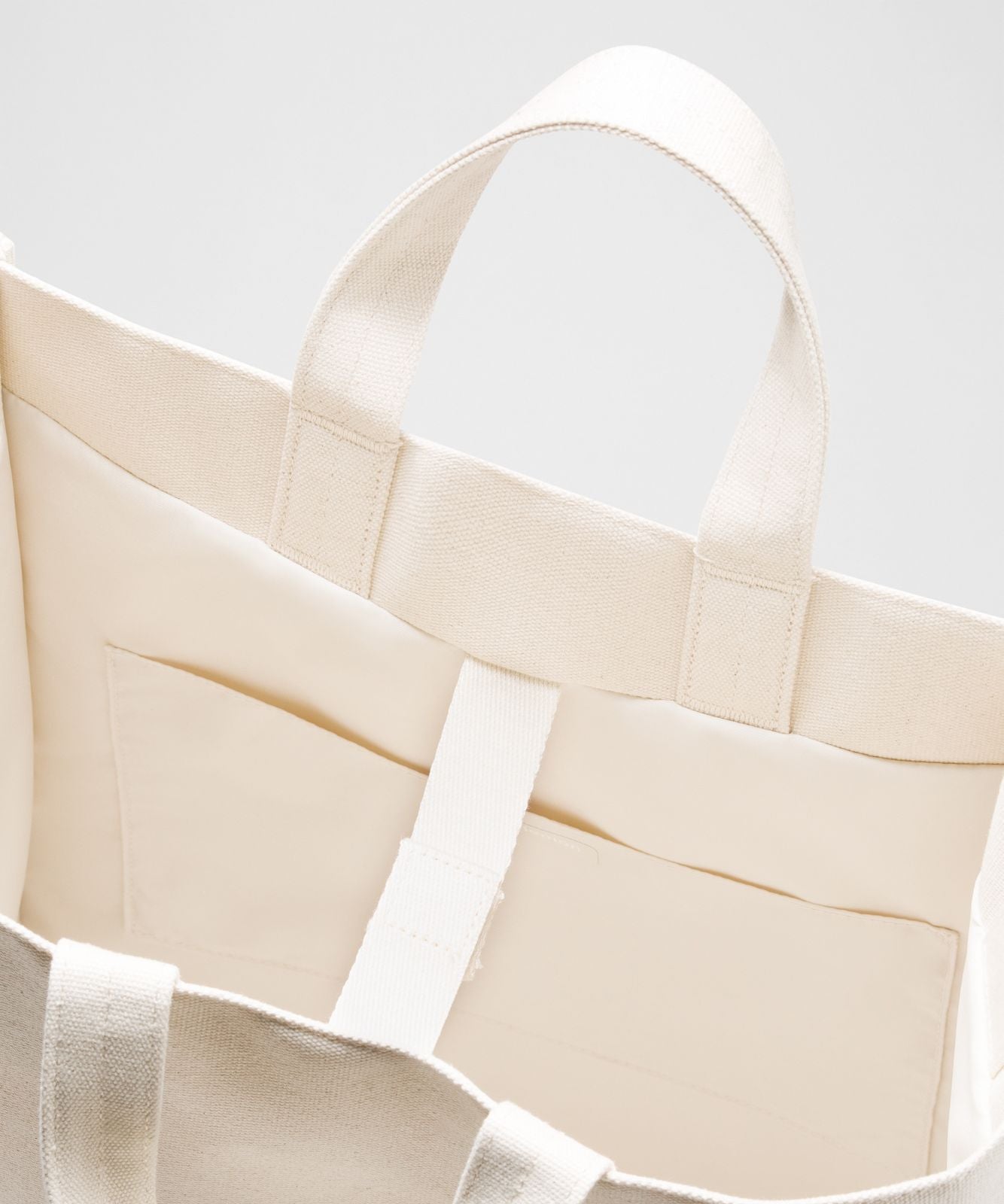 Canvas Market Tote Bag 19L Natural/White
