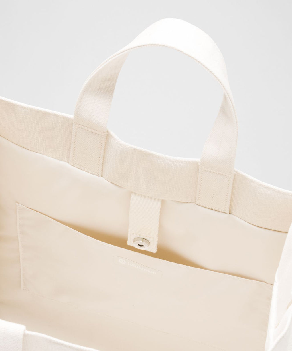 Canvas Market Tote Bag 19L Natural/White