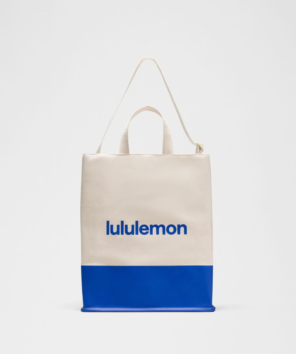 Canvas Market Tote Bag 19L Natural/Beach Ball Blue