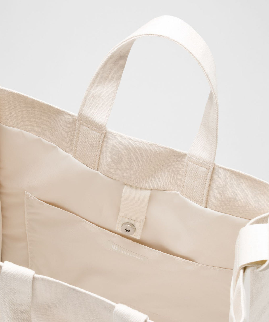 Canvas Market Tote Bag 19L Natural/Beach Ball Blue