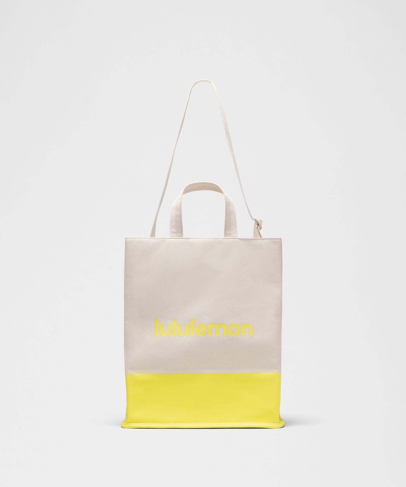 Canvas Market Tote Bag 19L Natural/Lime & Yours