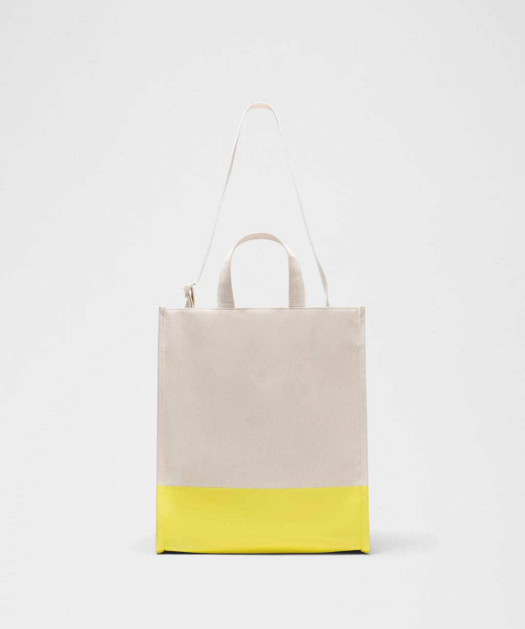 Canvas Market Tote Bag 19L Natural/Lime & Yours
