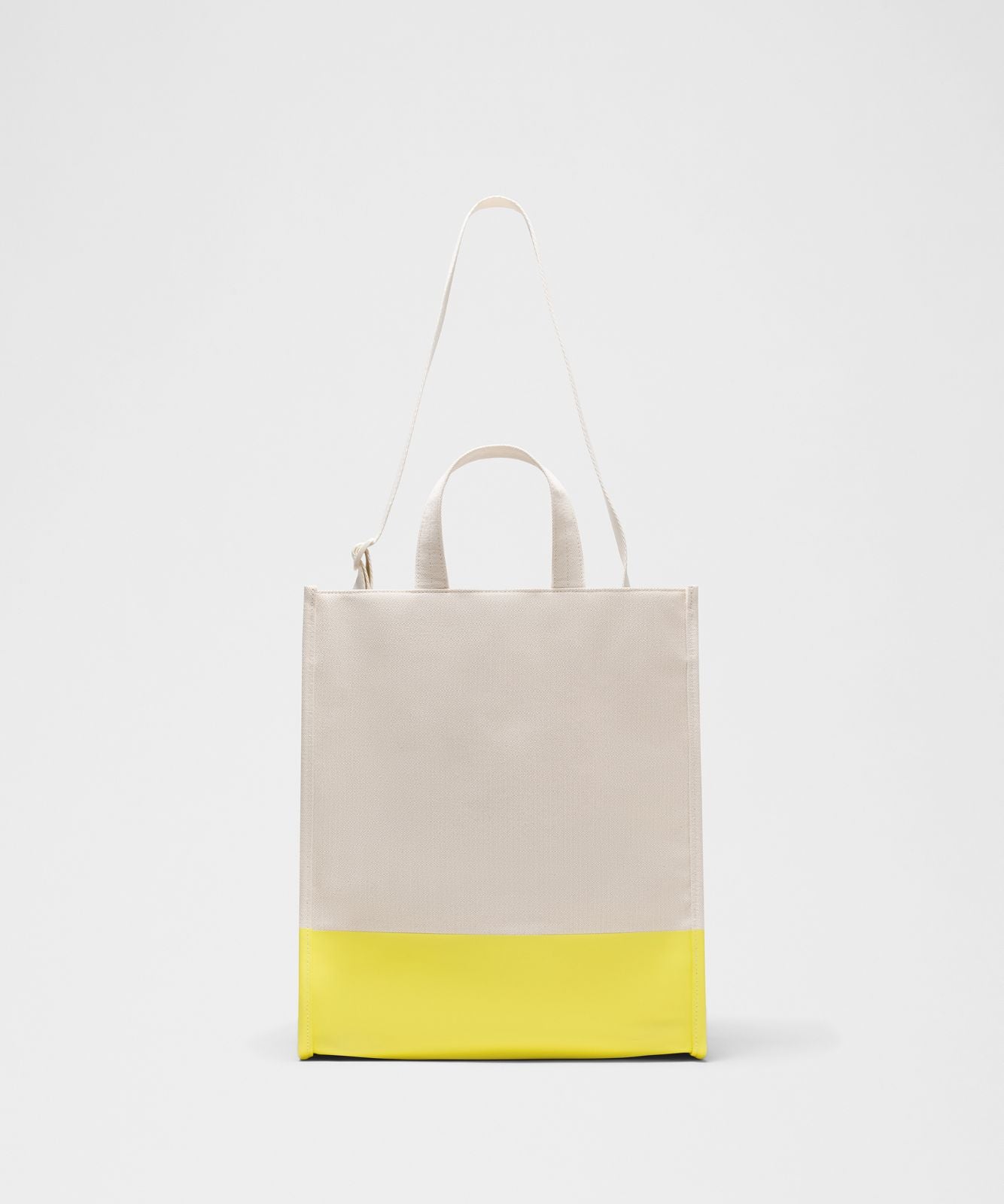 Canvas Market Tote Bag 19L Natural/Lime & Yours