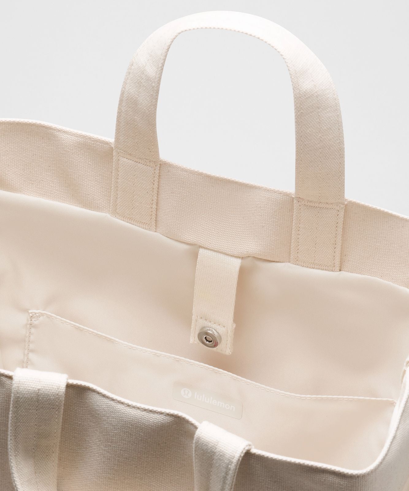 Canvas Market Tote Bag 19L Natural/Lime & Yours