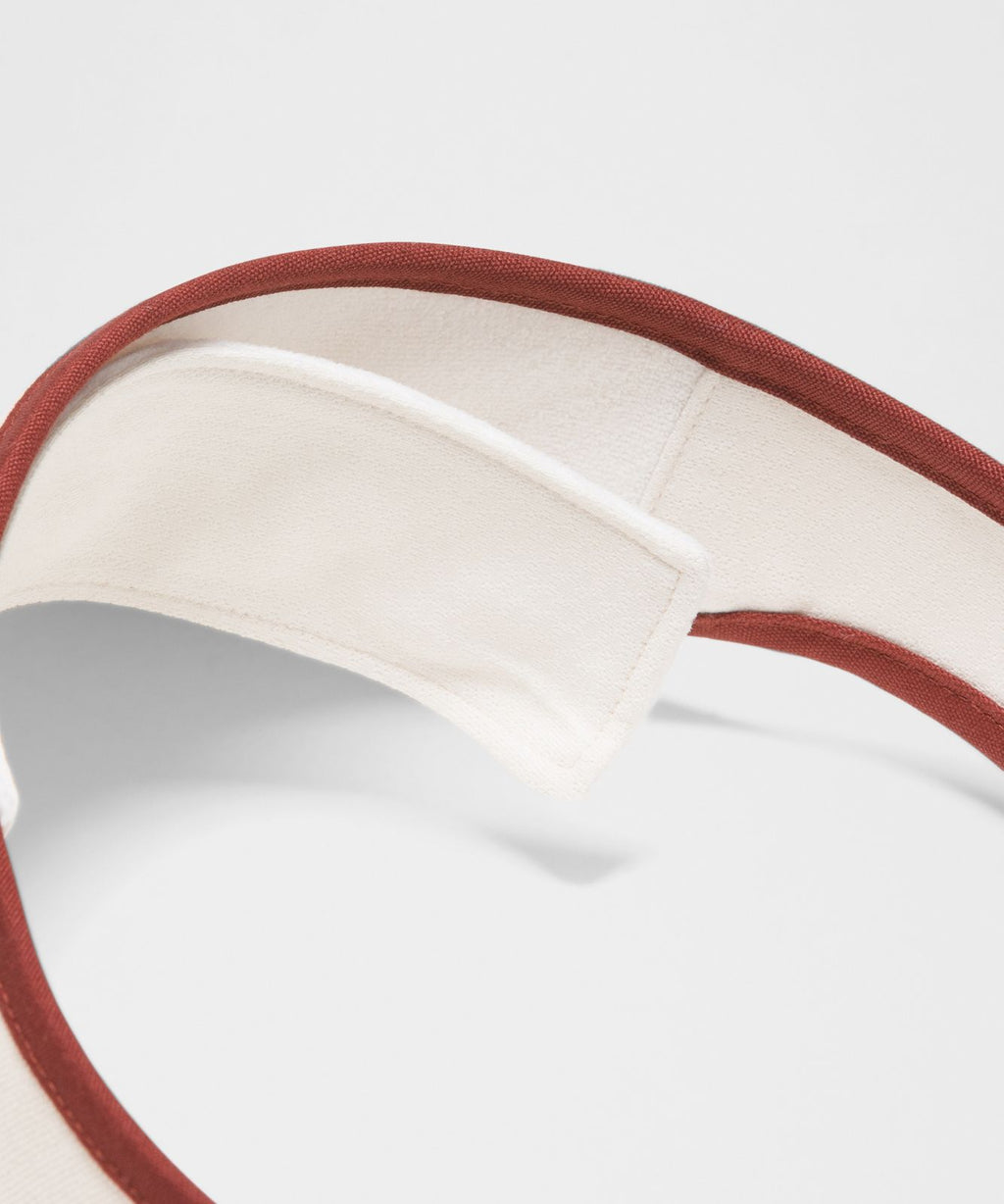 Removable Sweatband Cotton Canvas Visor Natural/Cranberry Charm