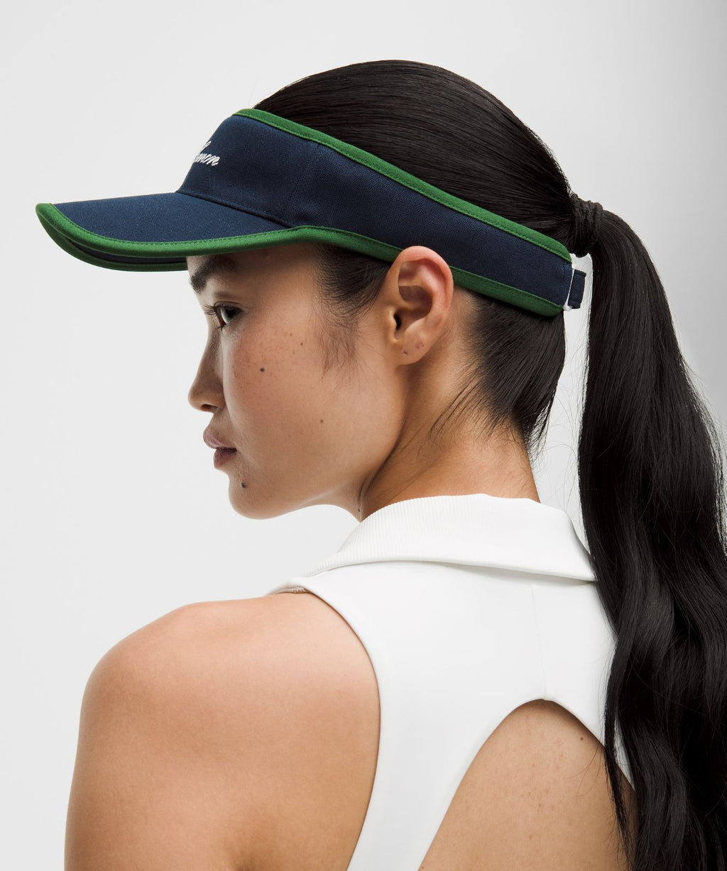 Removable Sweatband Cotton Canvas Visor True Navy/Ivy Grove
