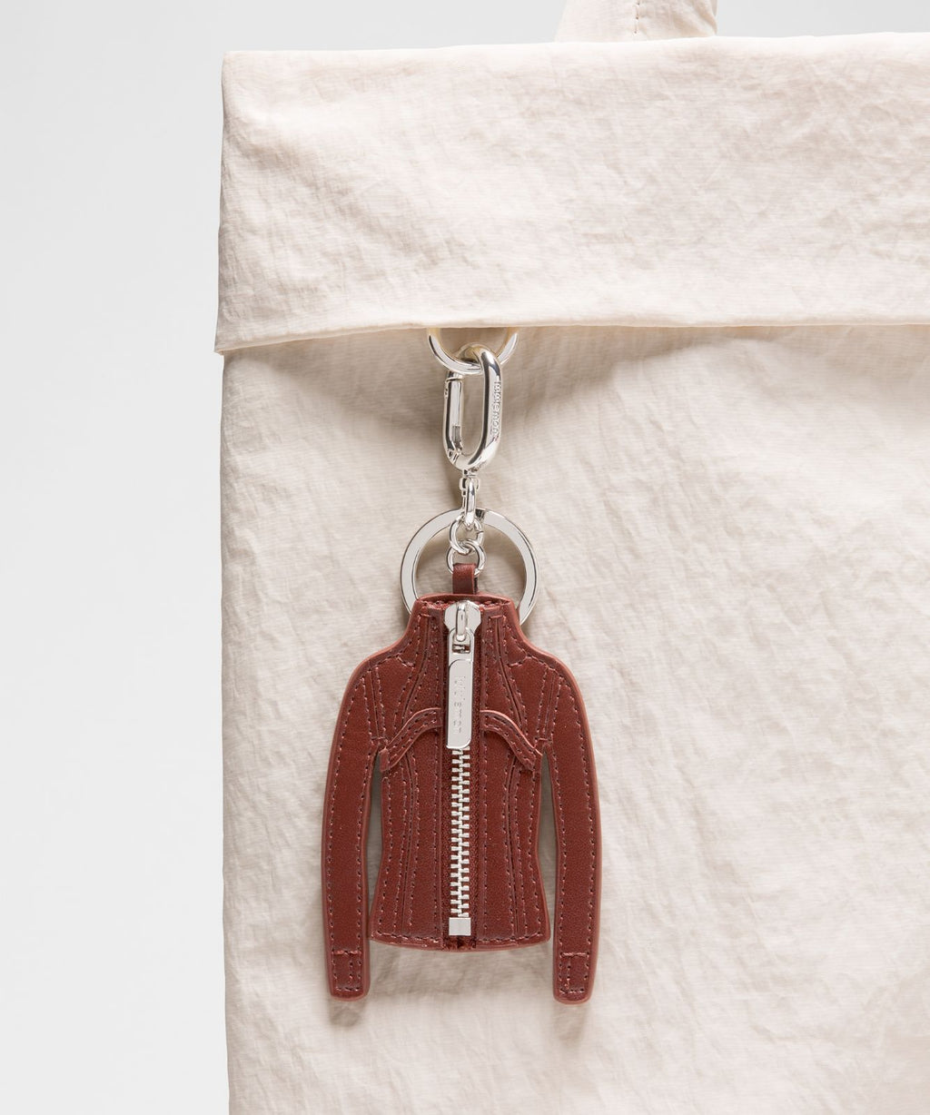 Define Jacket Keychain Cranberry Charm/Silver