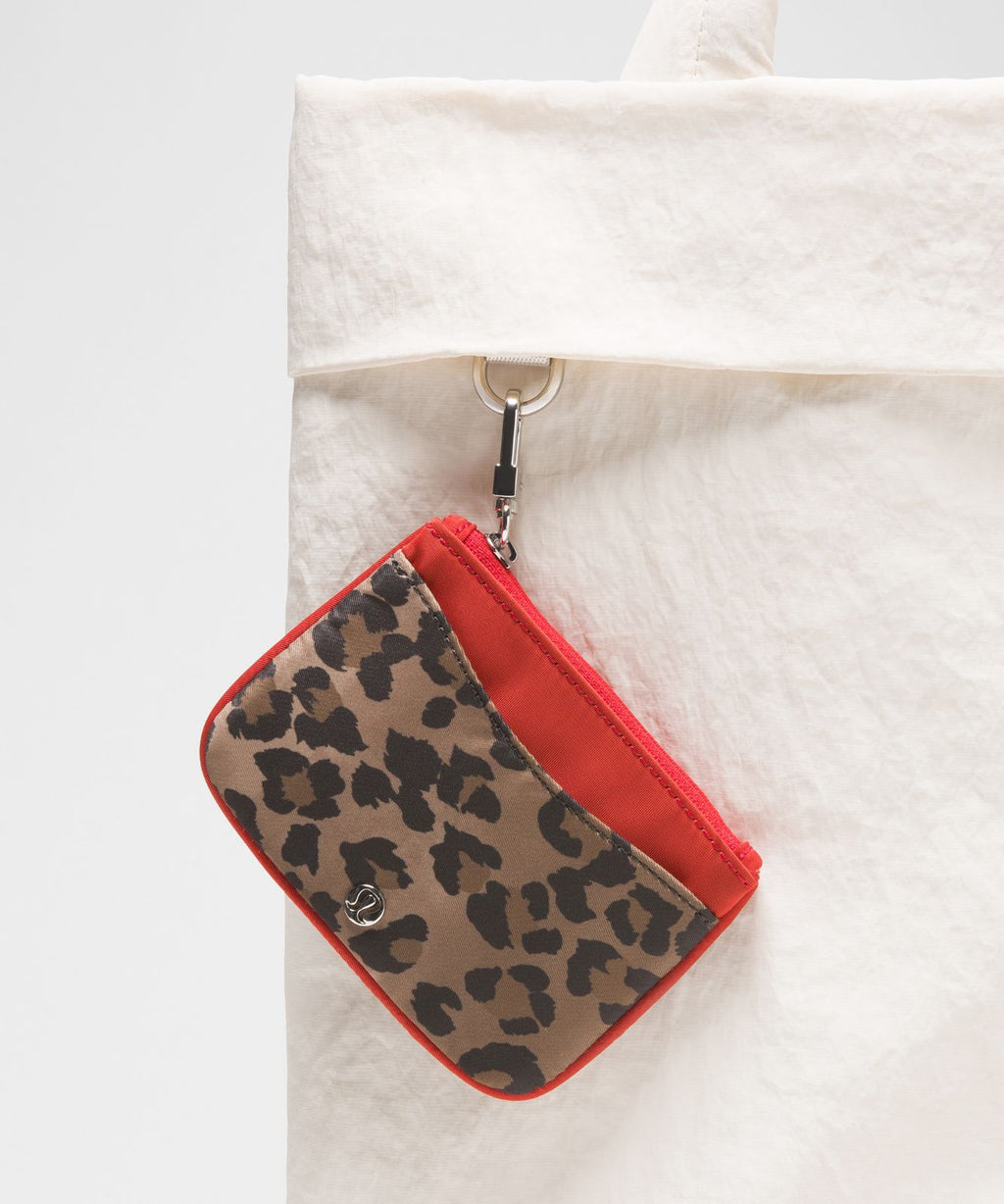 Clippable Card Holder True Leopard Multi/Oxford Red/Silver
