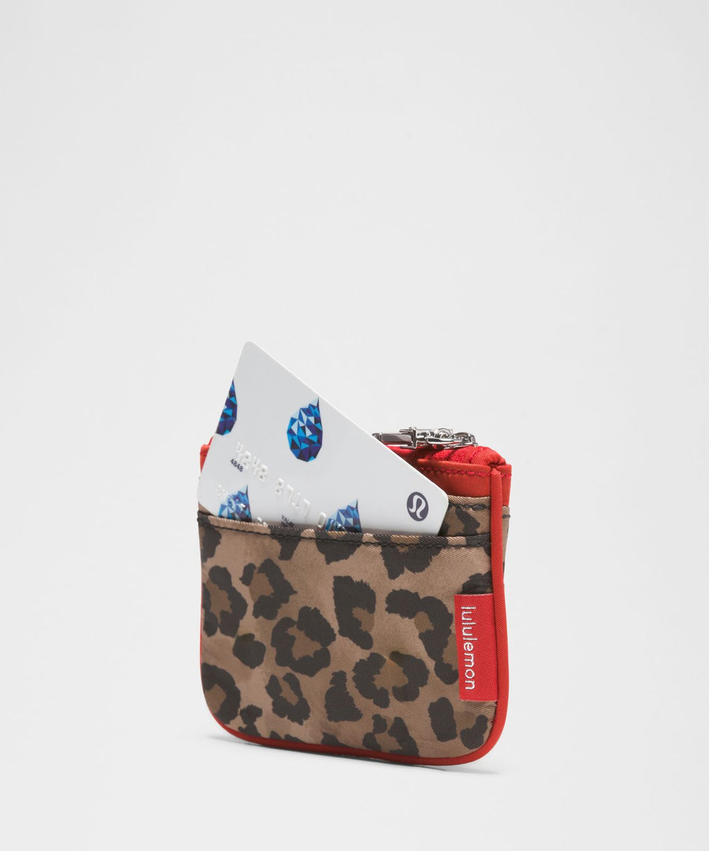 Clippable Card Holder True Leopard Multi/Oxford Red/Silver