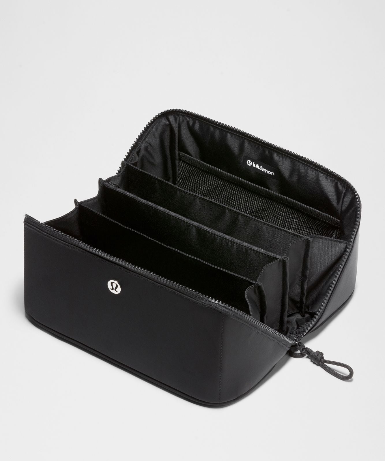 Open-Flat Toiletry Bag Black/Silver