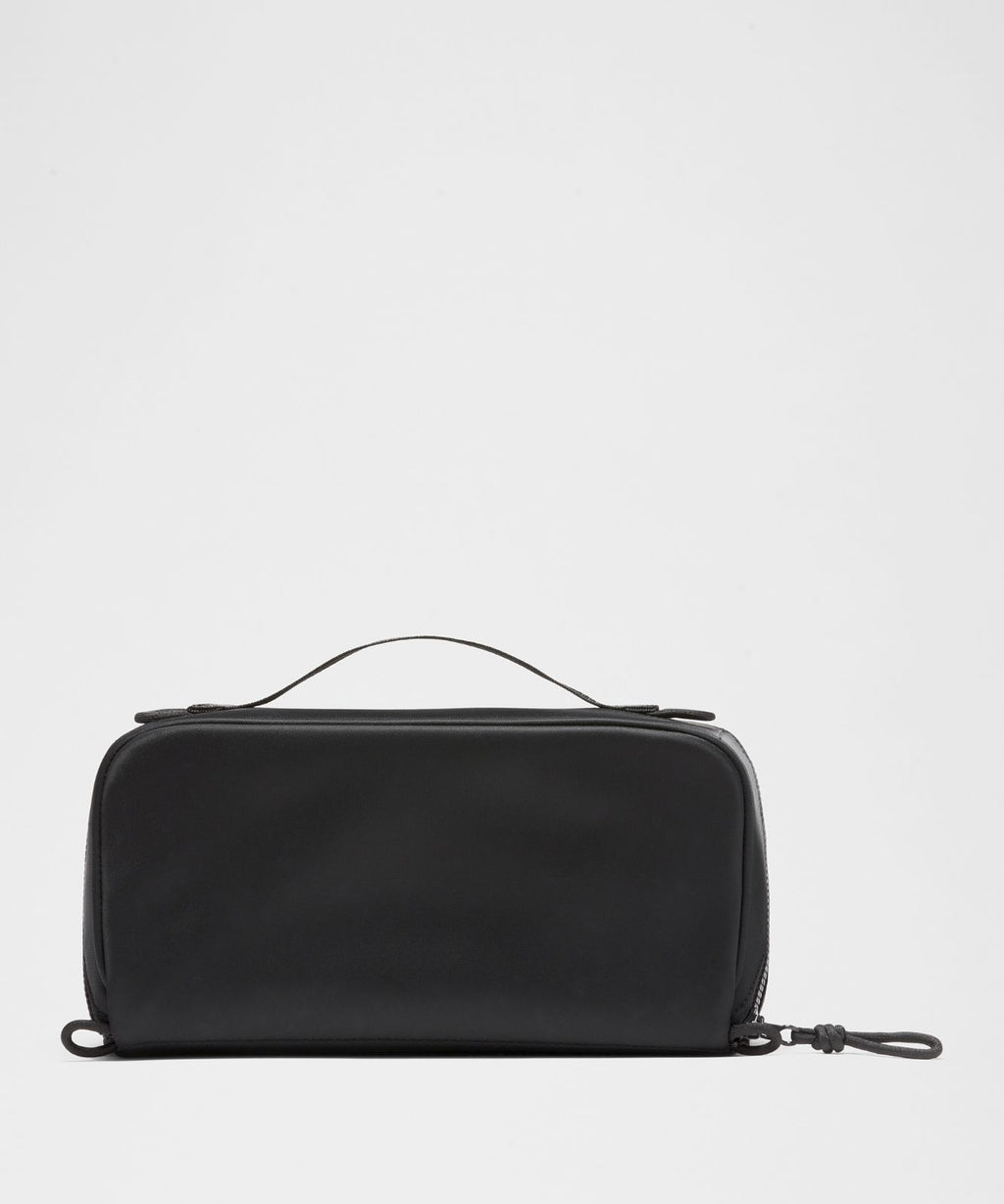 Open-Flat Toiletry Bag Black/Silver