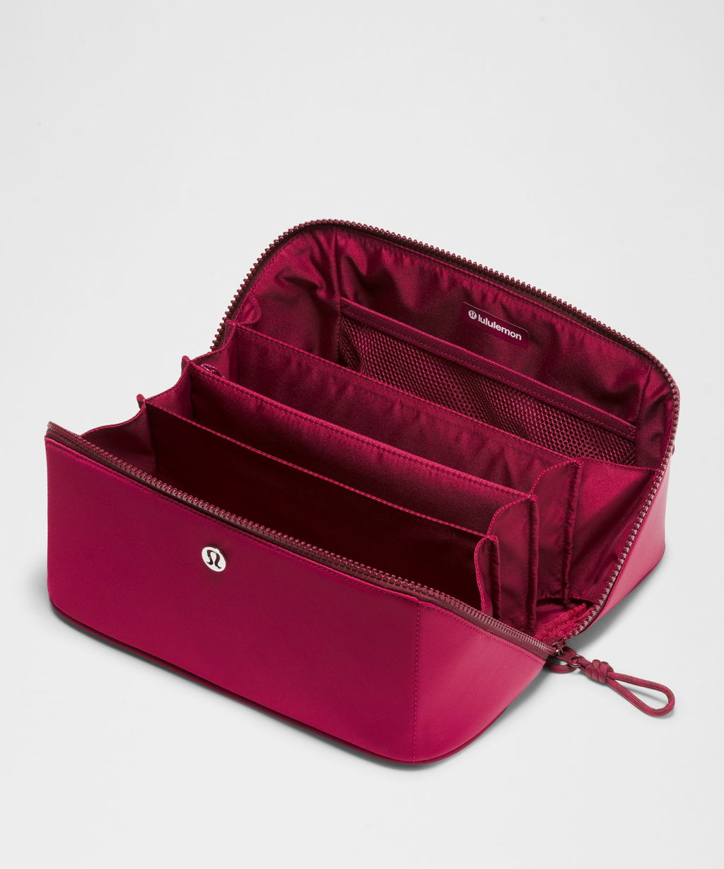 Open-Flat Toiletry Bag Raspberry Rave/Burgundy Bay/Silver