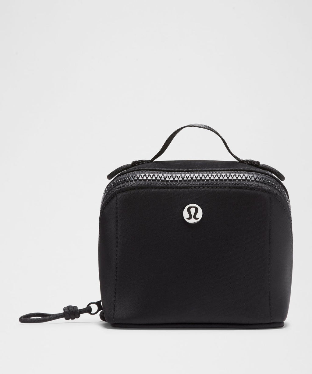 Open-Flat Toiletry Bag Small Black/Silver