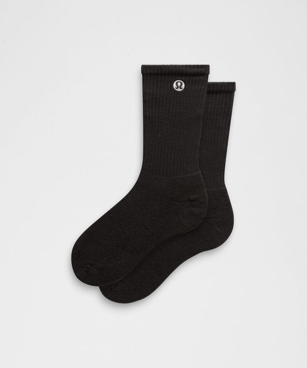 Unisex Daily Essential Crew Socks Black