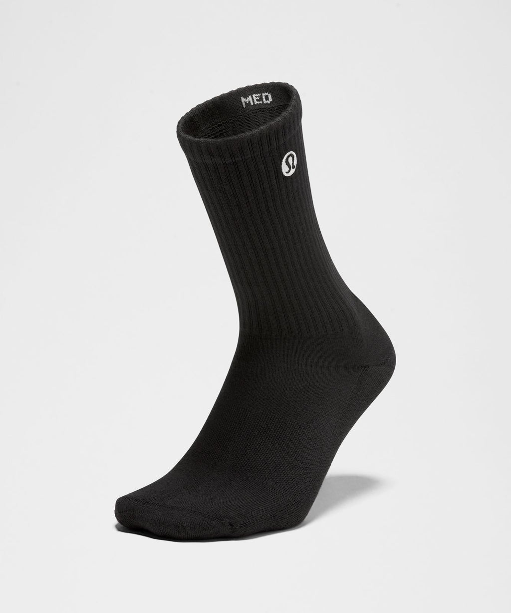 Unisex Daily Essential Crew Socks Black