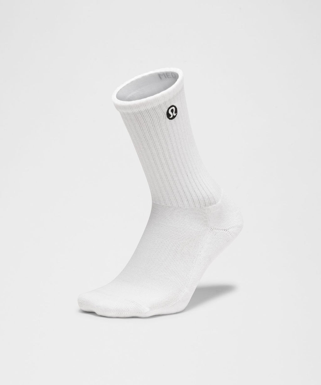 Unisex Daily Essential Crew Socks White
