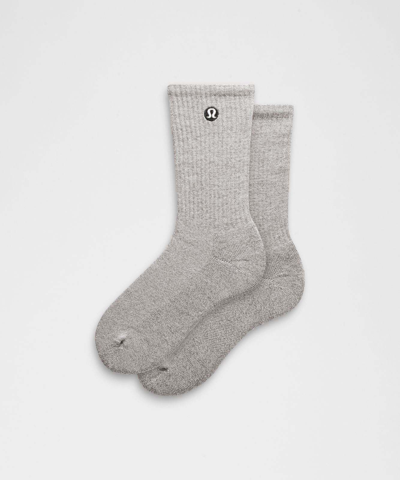 Unisex Daily Essential Crew Socks Heathered Core Light Grey