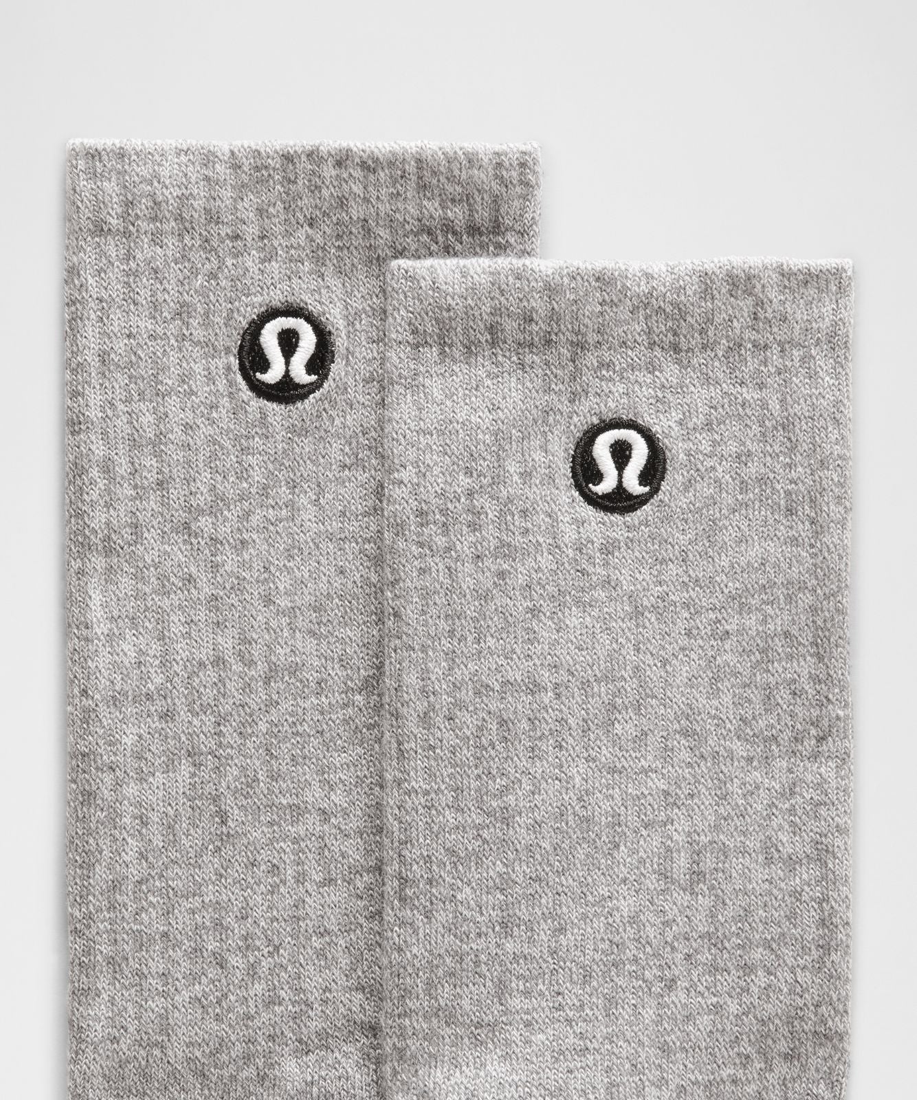 Unisex Daily Essential Crew Socks Heathered Core Light Grey