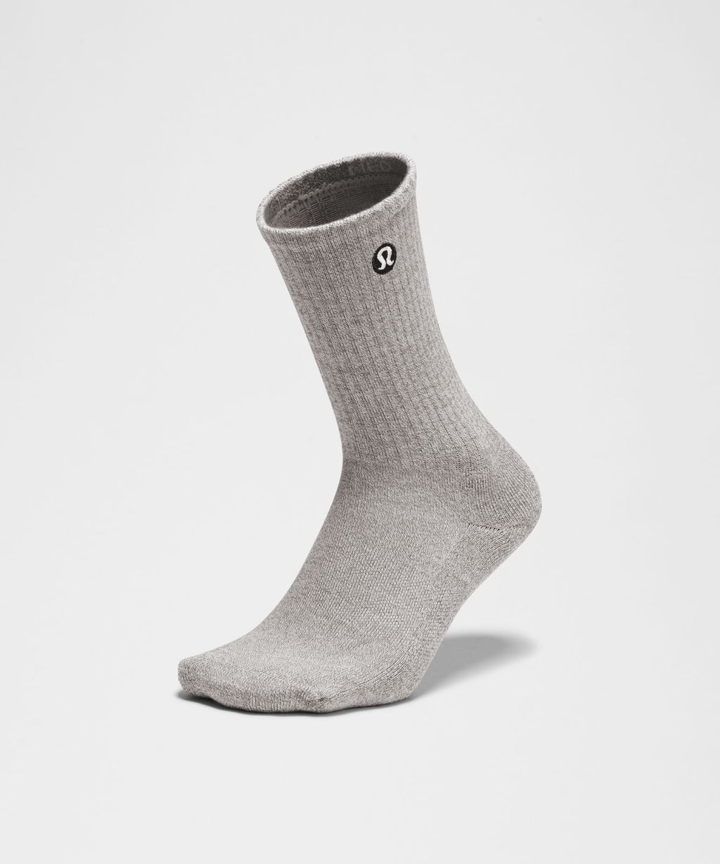 Unisex Daily Essential Crew Socks Heathered Core Light Grey