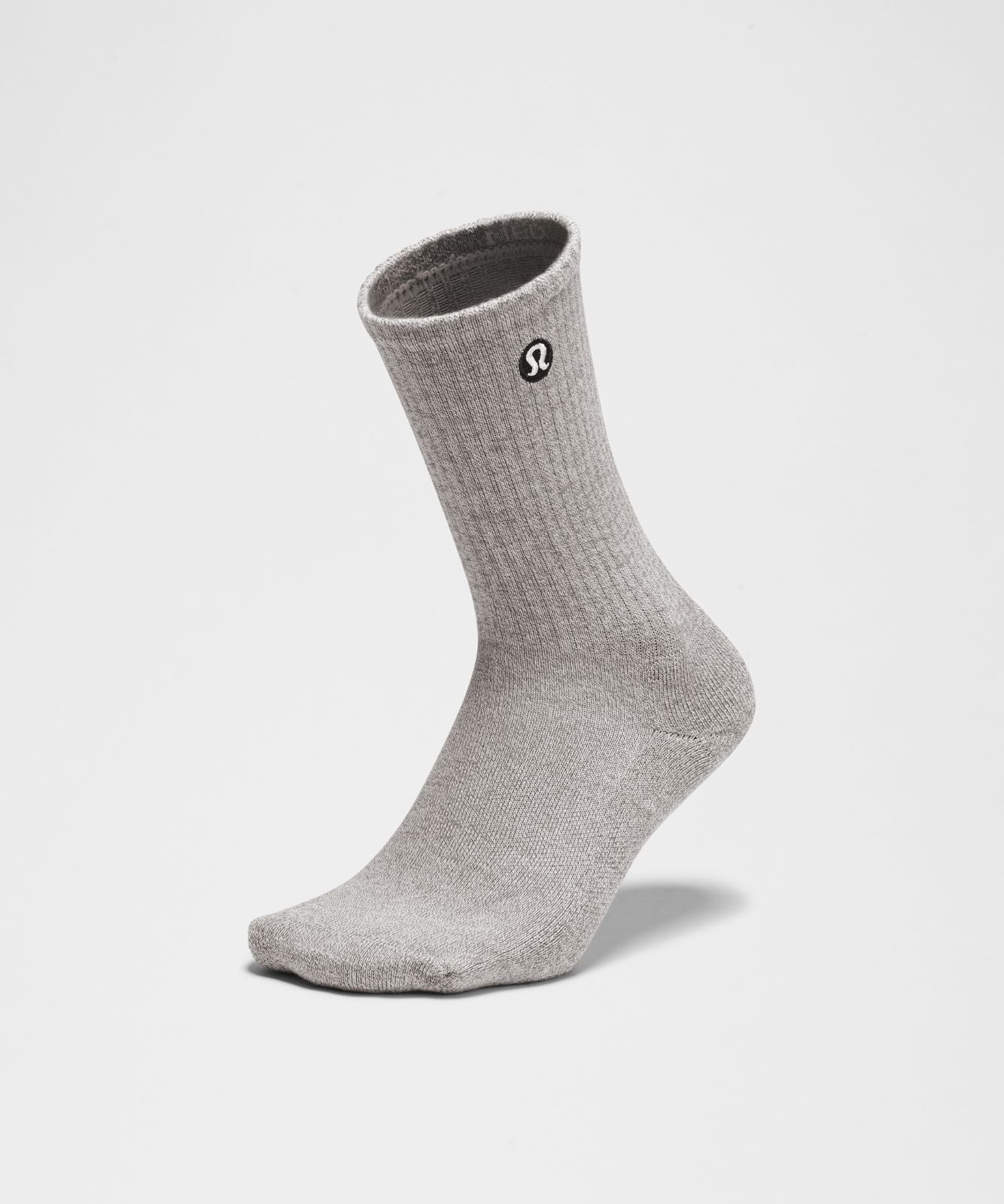 Unisex Daily Essential Crew Socks Heathered Core Light Grey