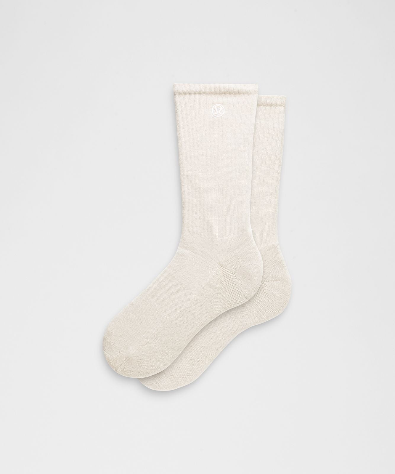 Unisex Daily Essential Crew Socks Light Ivory