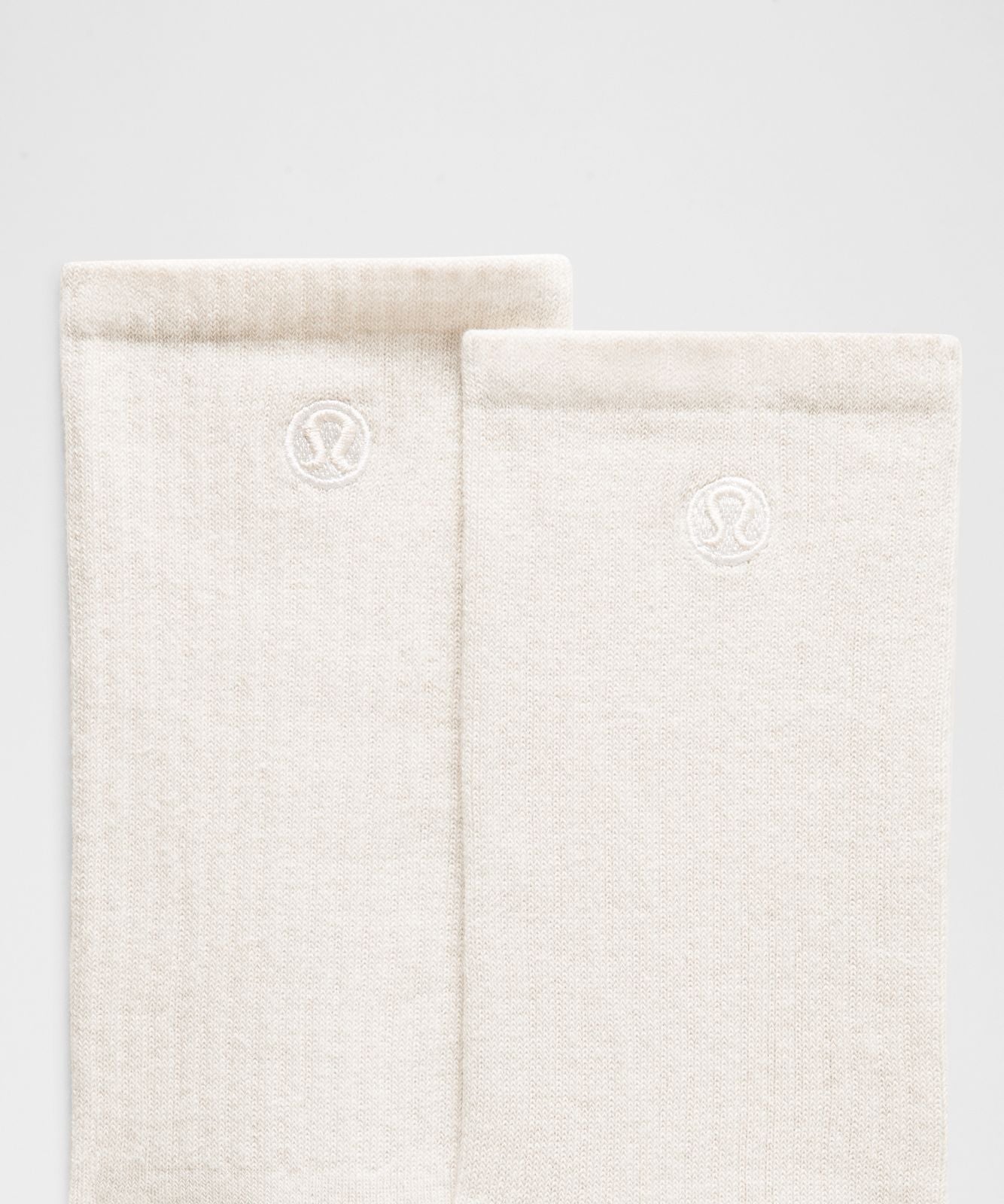 Unisex Daily Essential Crew Socks Light Ivory