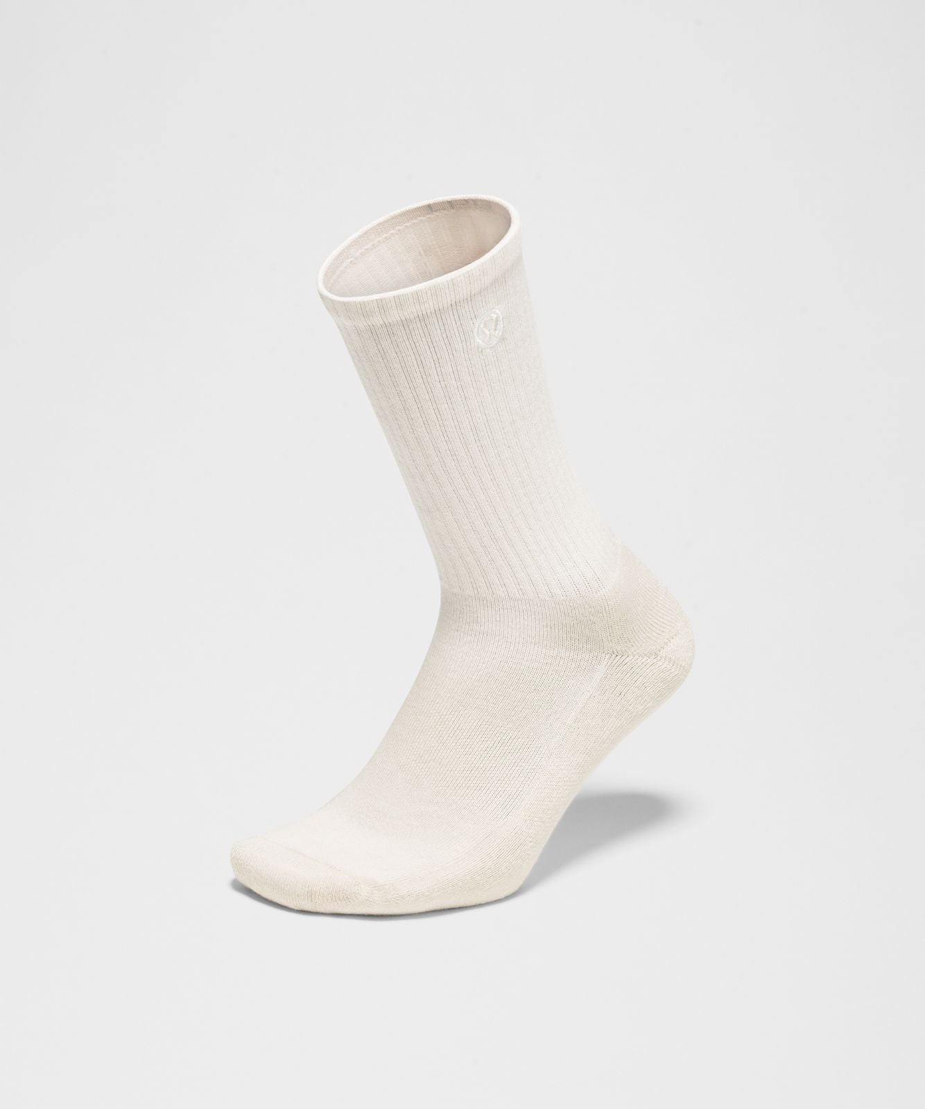 Unisex Daily Essential Crew Socks Light Ivory