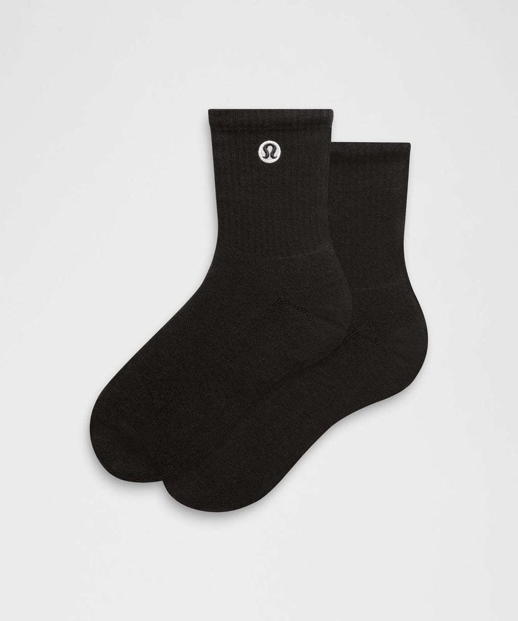 Unisex Daily Essential Quarter Socks Black