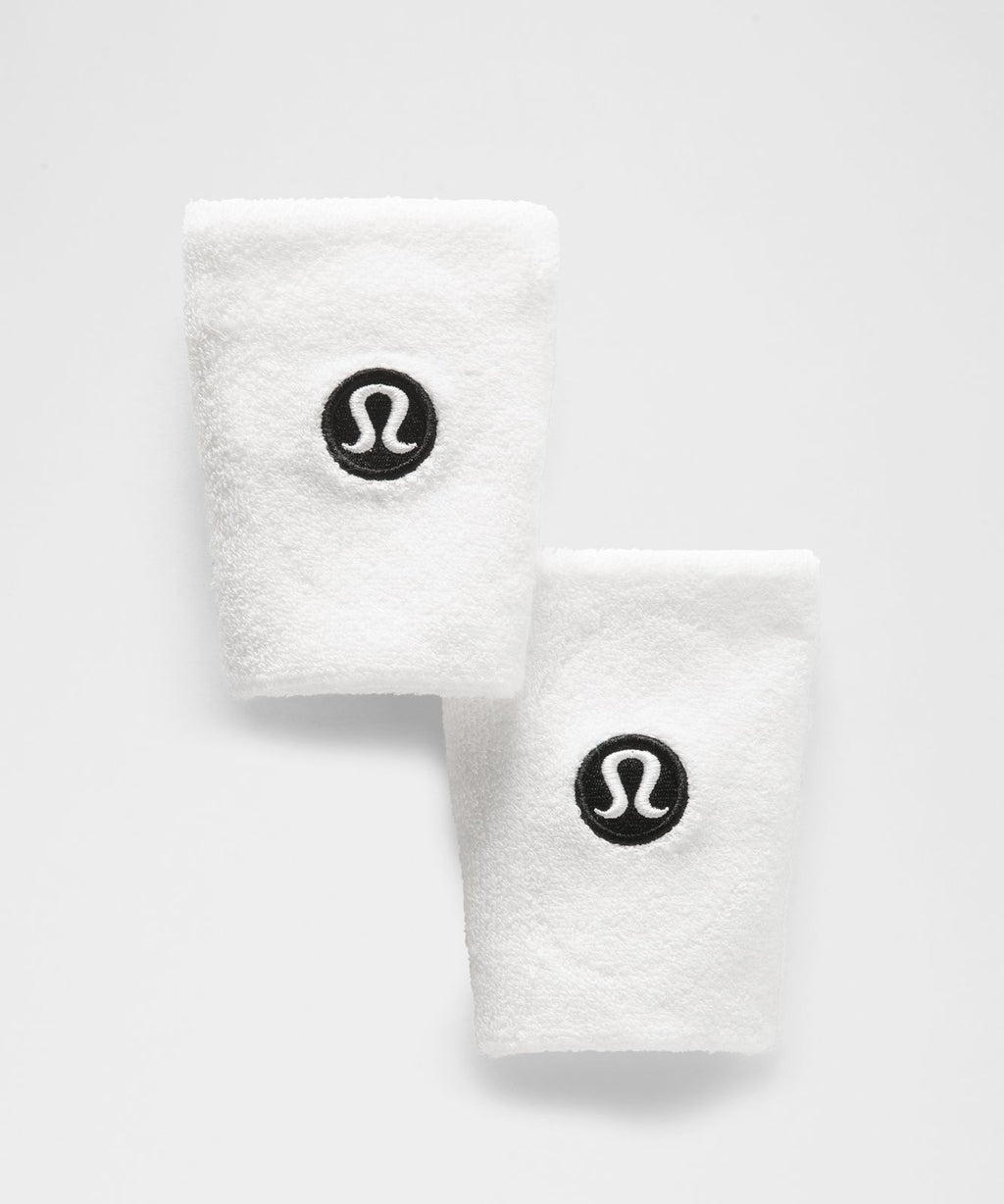 High-Pile Cotton Terry Wristbands*2 Pack White
