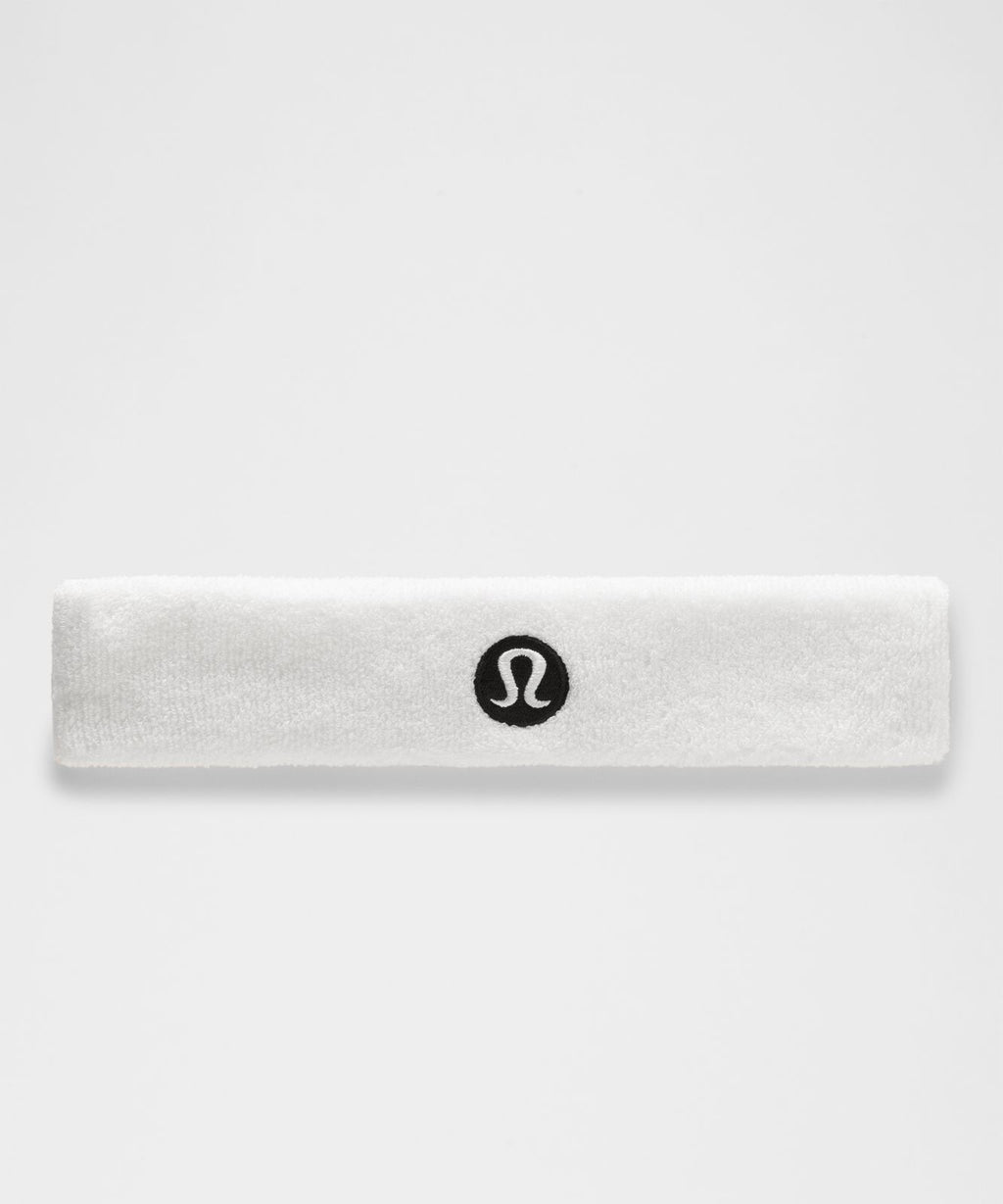 High-Pile Cotton Terry Sweatband White
