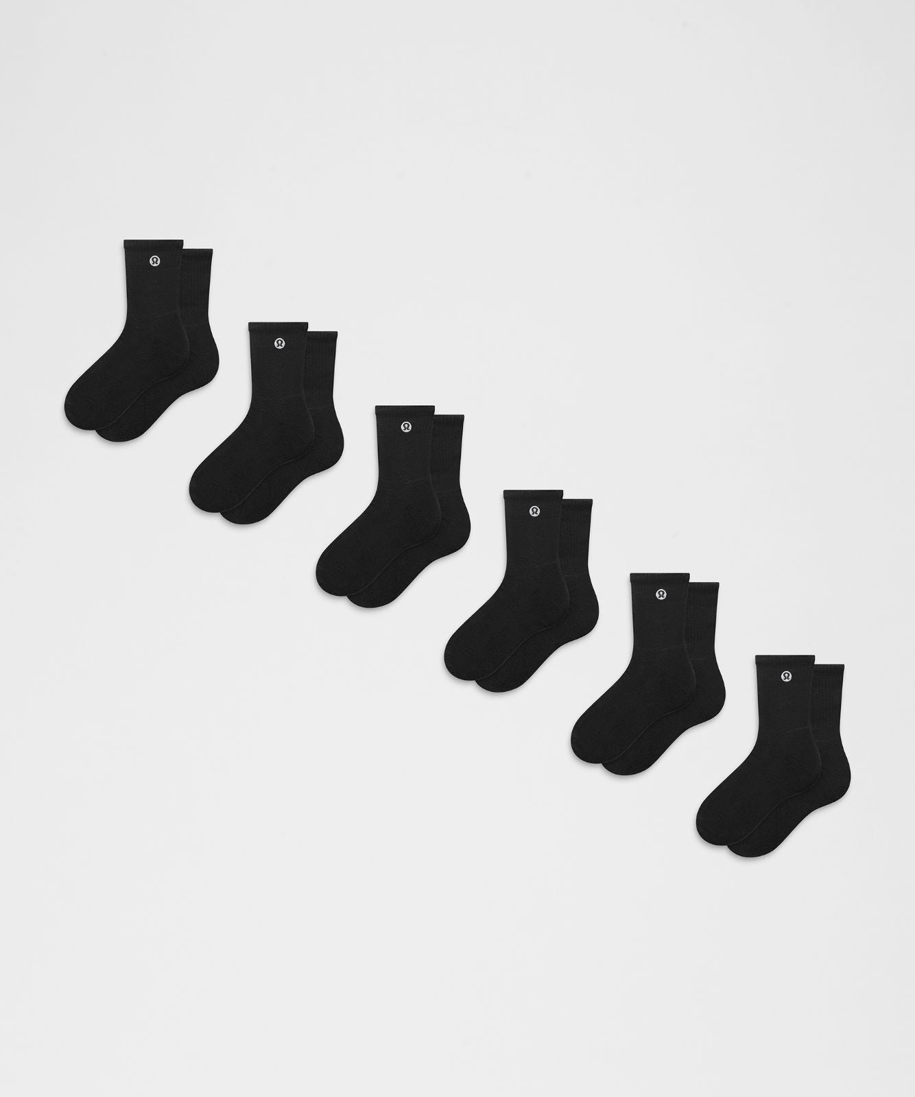 Unisex Daily Essential Quarter Socks *6 Pack Black